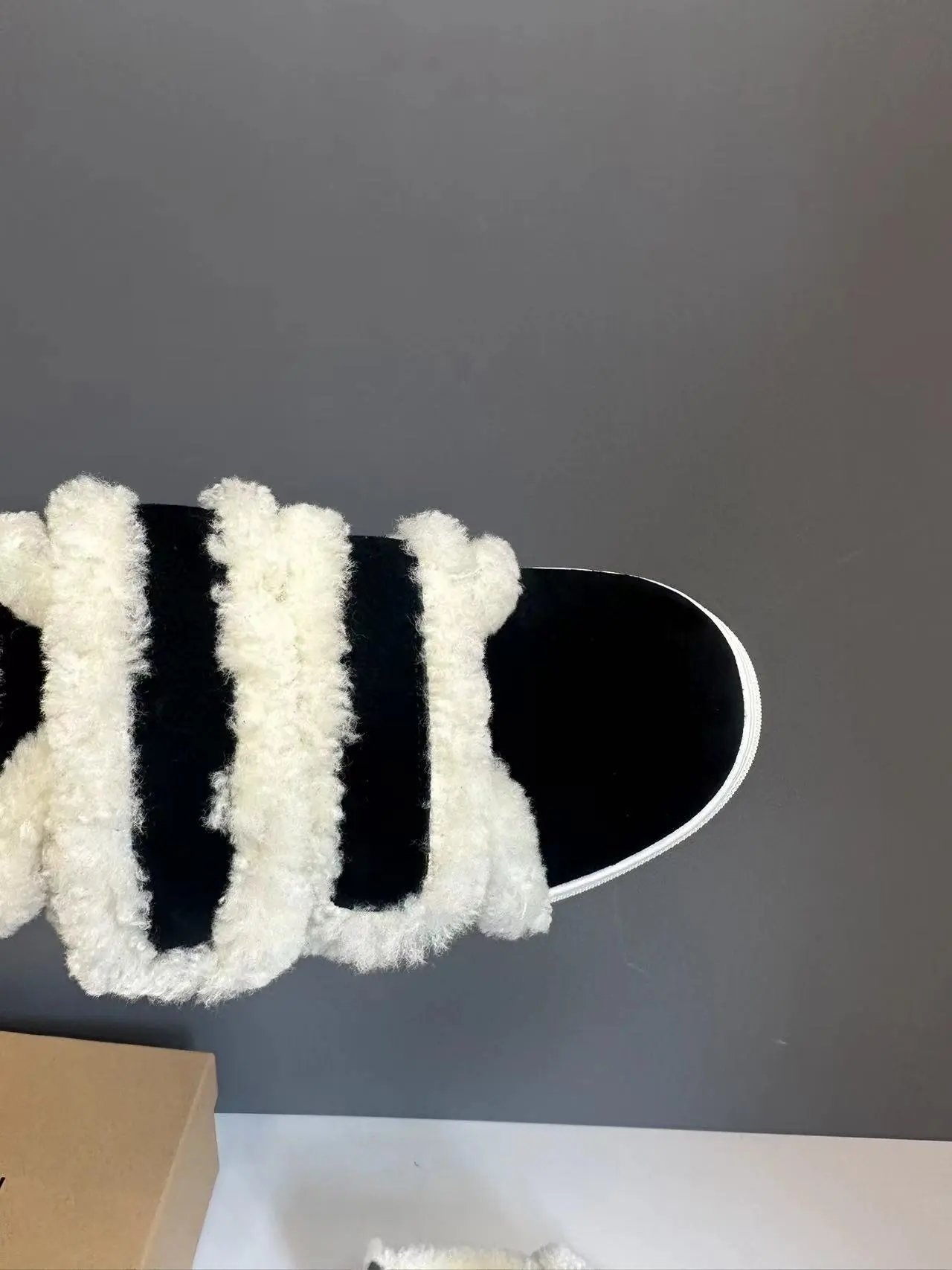 UGG Fluff Slide Sneaker Brown Shearling Slip-On Shoes - 12