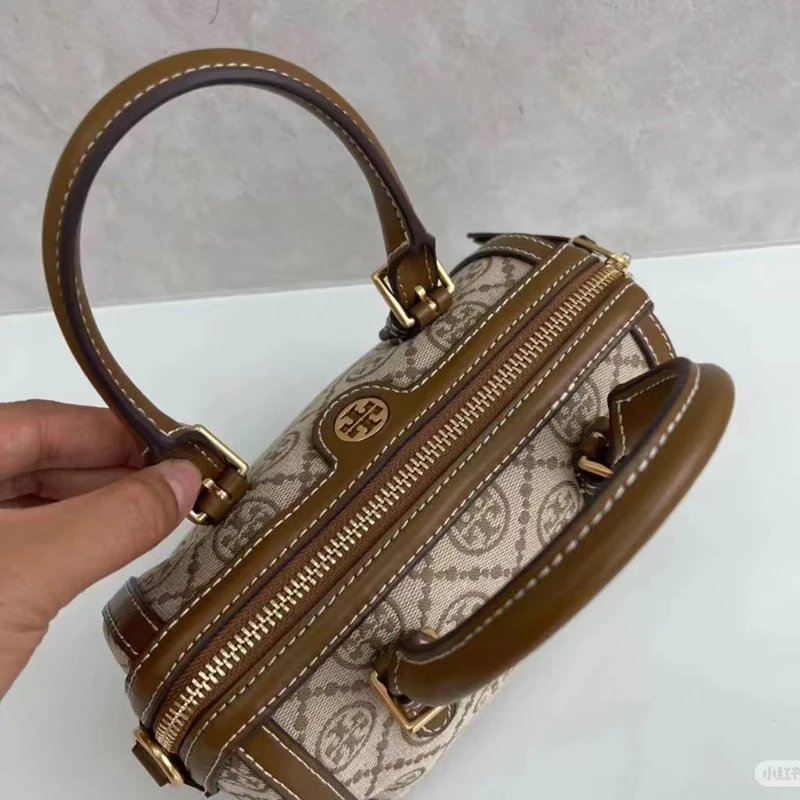 Tory Burch Handbags Monogram Canvas Bowling Bag image 4