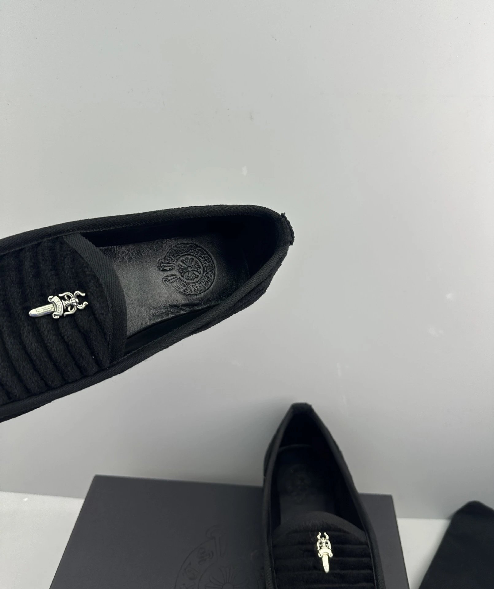 Saint Tears Corduroy Loafers Black Slip-On Shoes - 10