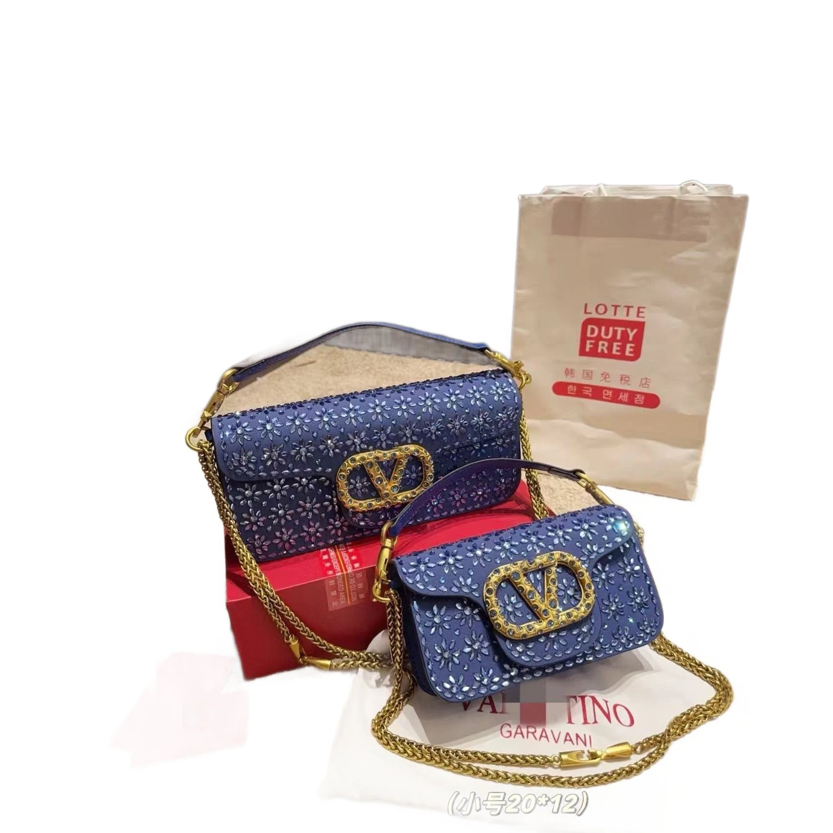 Valentino Garavani Crystal floral VLogo chain bag image 5