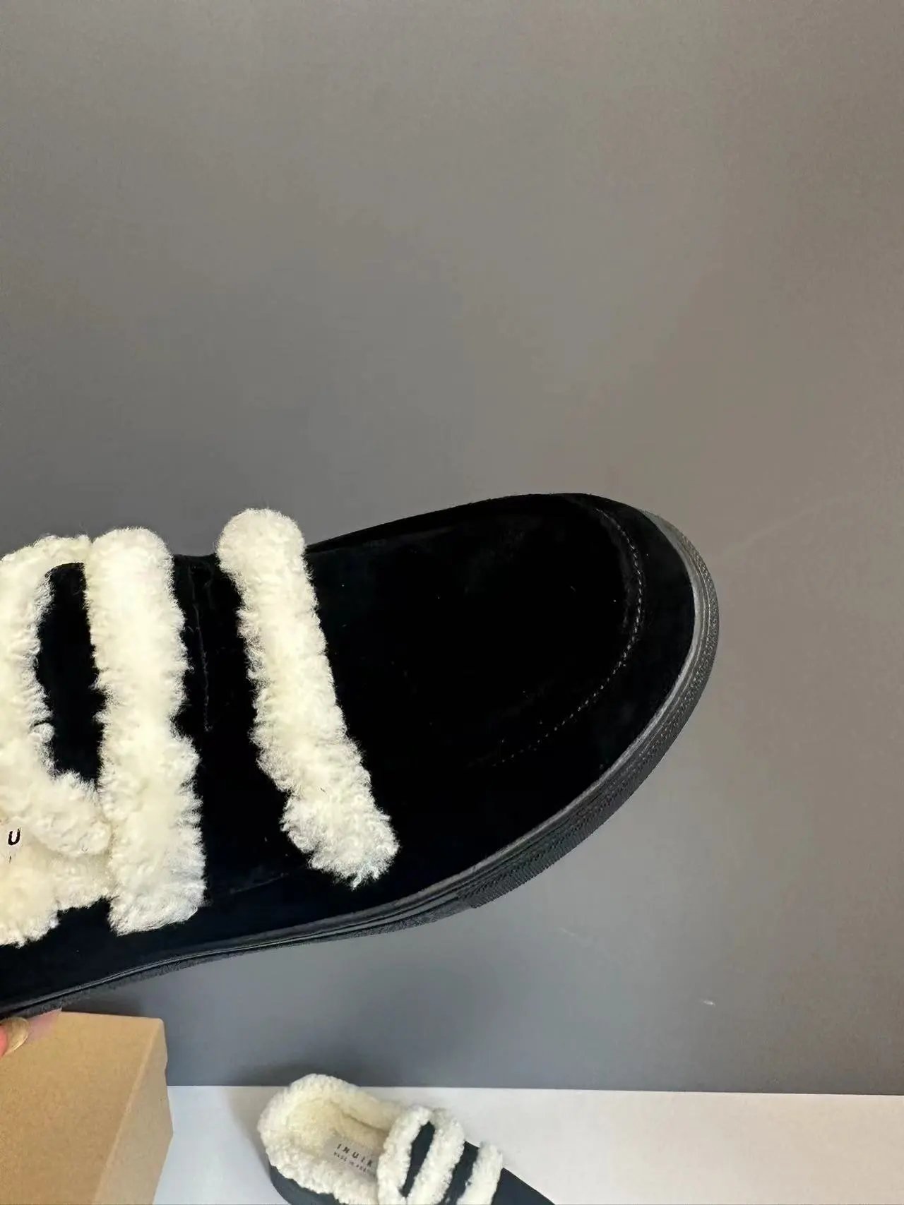 UGG Fluff Slide Sneaker Brown Shearling Slip-On Shoes - 25
