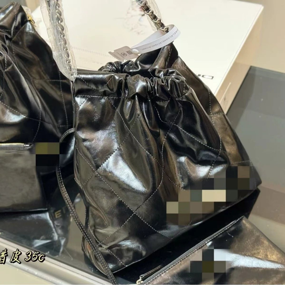 Unbranded Shoulder Bags Drawstring Chain Bag with Pouch image 2