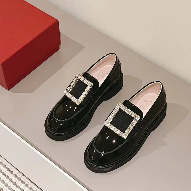 Unbranded Leather Shoes Platform loafers with square buckle product detail image 5