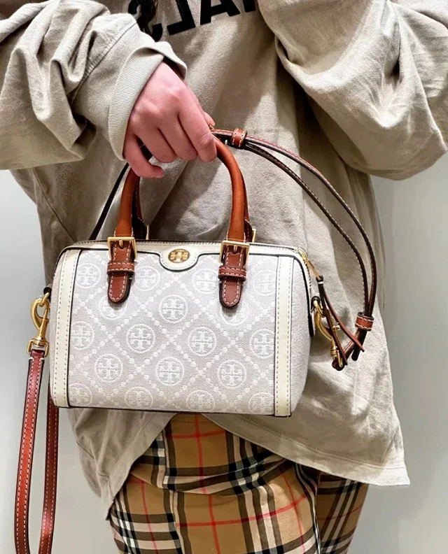 Tory Burch Handbags Monogram Canvas Bowling Bag product detail image 7