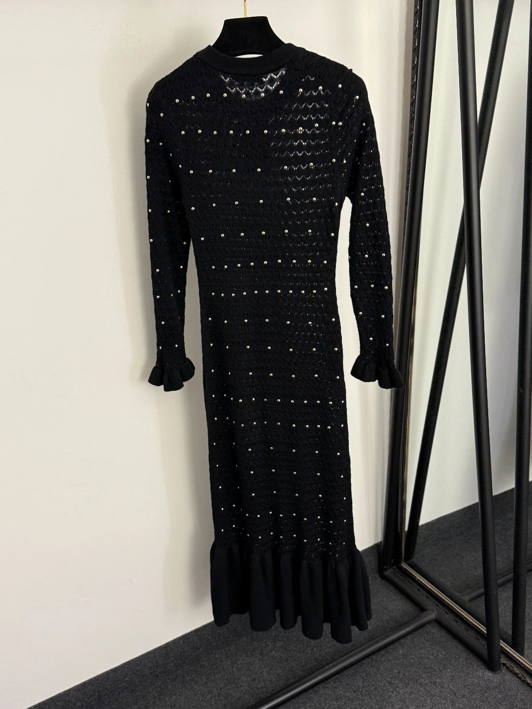 Saint Tears Embellished Knit Midi Dress Black - 5