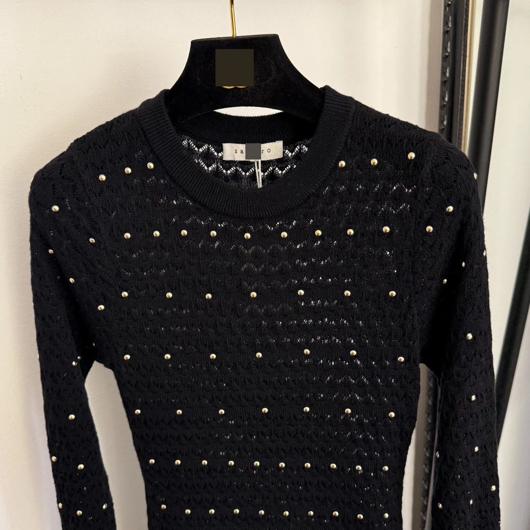 Saint Tears Embellished Knit Midi Dress Black - 6
