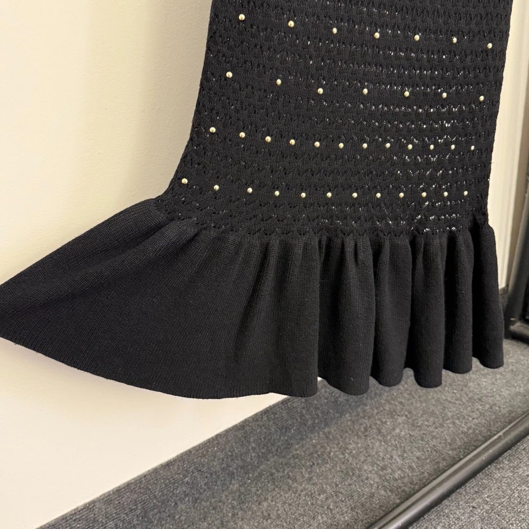 Saint Tears Embellished Knit Midi Dress Black - 10