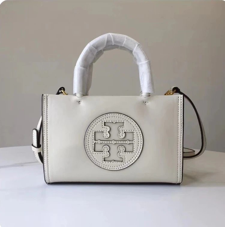 Tory Burch Ella Bio Black Leather Top-Handle Handbag - 10