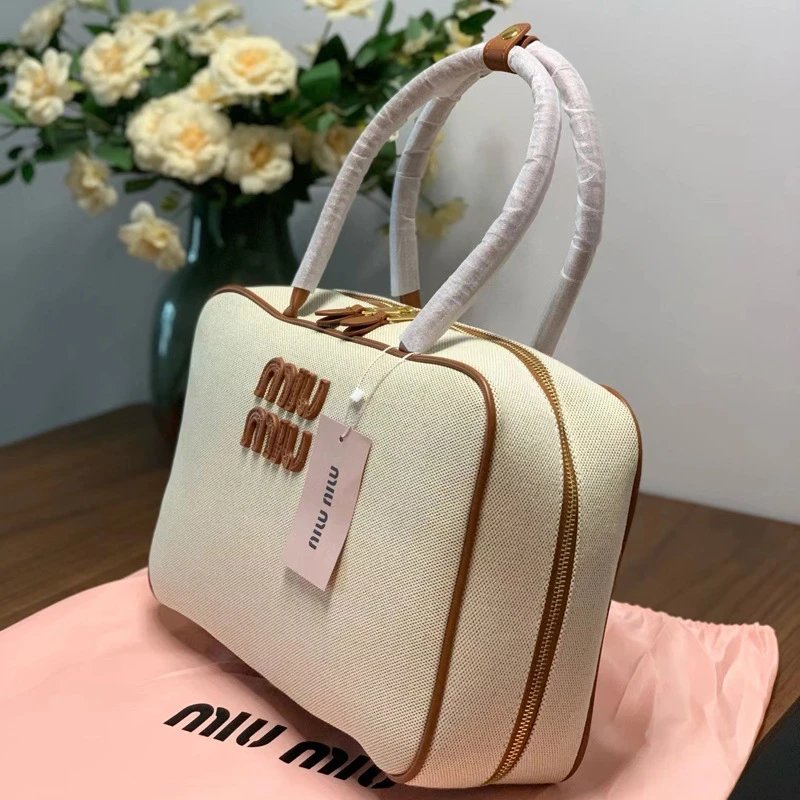Miu Handbags Bowling handbag with top handles and zip closure image 2