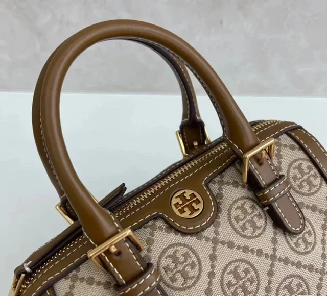 Tory Burch Handbags Monogram Canvas Bowling Bag product detail image 15