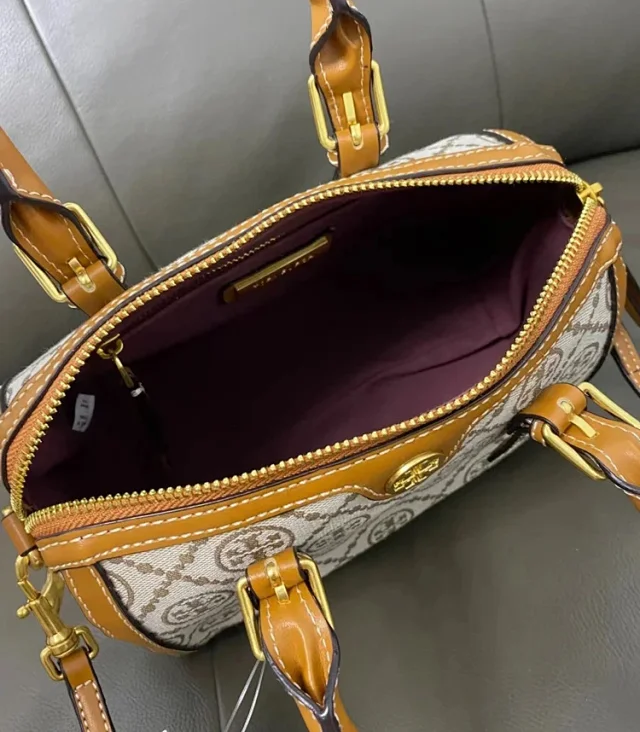 Tory Burch Handbags Monogram Canvas Bowling Bag product detail image 18