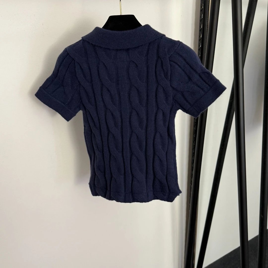 Ralph Lauren Cable Knit Polo Shirt Camel Brown - 5