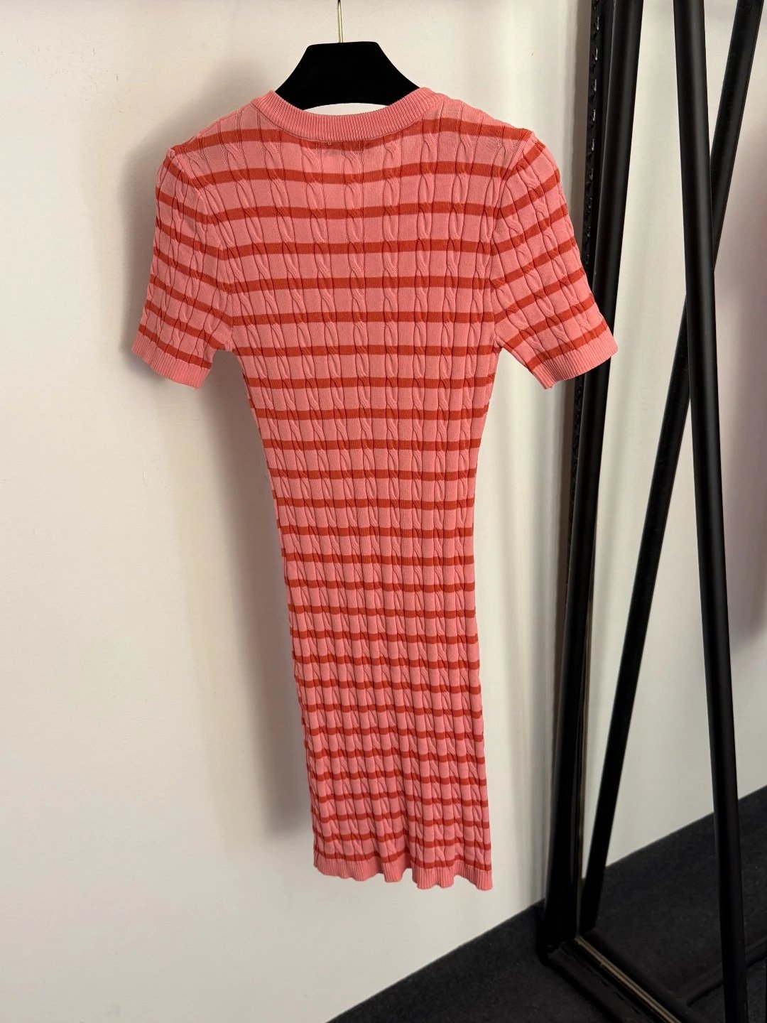 Dior Cruise Knit Striped Henley Top in Sky Blue and Navy - 15