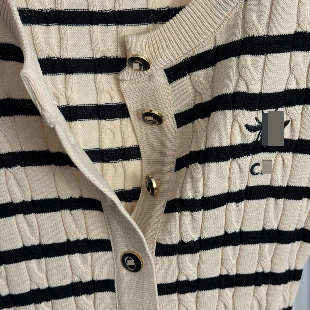 Dior Cruise Knit Striped Henley Top in Sky Blue and Navy - 21