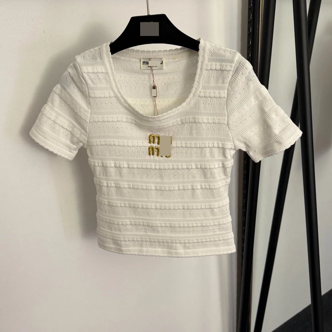Miu Miu Knit Cropped Top White - 6