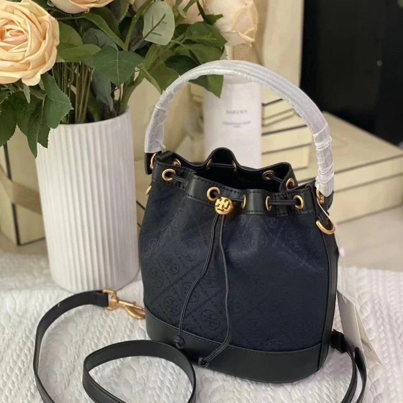 Tory Burch Crossbody Bags Drawstring monogram bucket bag image 2