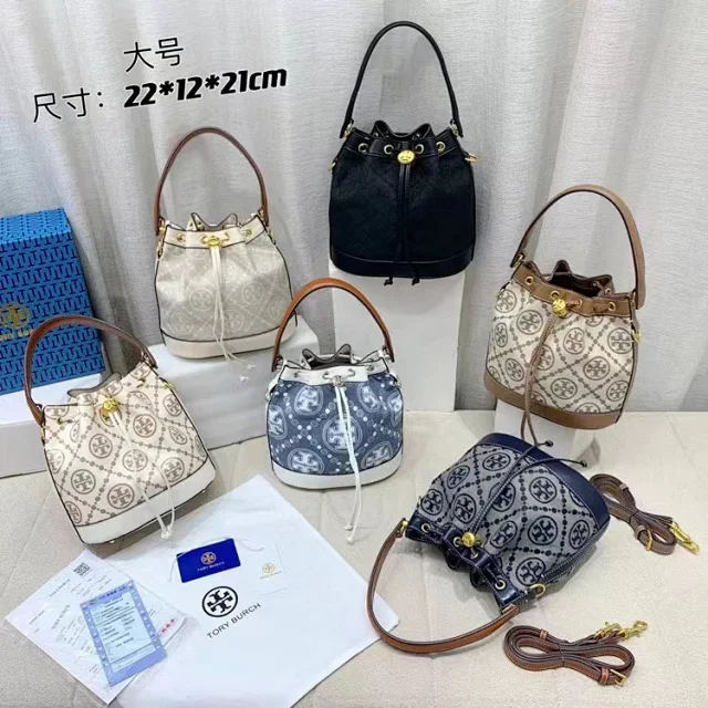 Tory Burch Crossbody Bags Drawstring monogram bucket bag product detail image 1