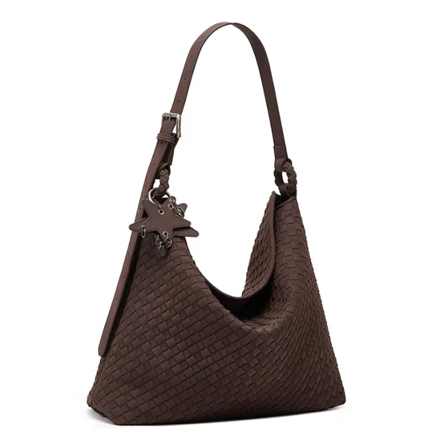Unbranded Shoulder Bags Woven Hobo Bag with Braided Strap and Star Charm product detail image 2