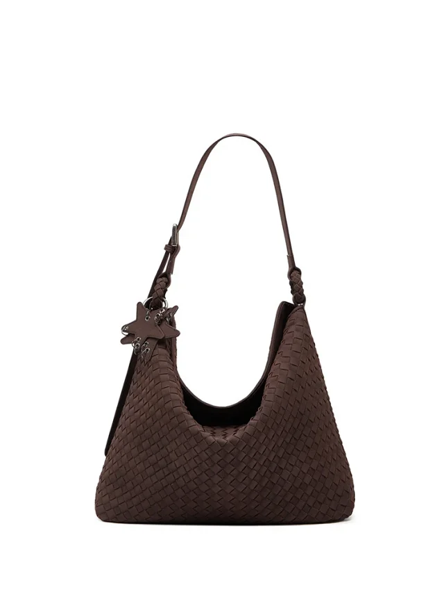 Unbranded Shoulder Bags Woven Hobo Bag with Braided Strap and Star Charm product detail image 4