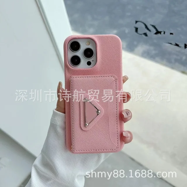 Unbranded Phone Cases Textured Card Holder Case with Triangle Stand product detail image 2