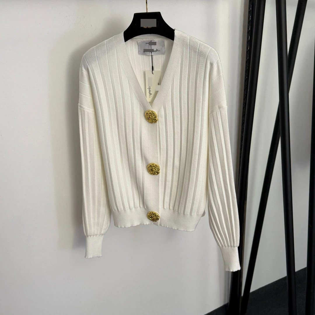 Lo Studio Ribbed Knit Set White Cardigan Vest Pants - 8