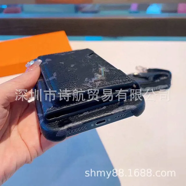 Unbranded Phone Cases Monogram-Pattern Card Holder Case with Detachable Shoulder Strap product detail image 9