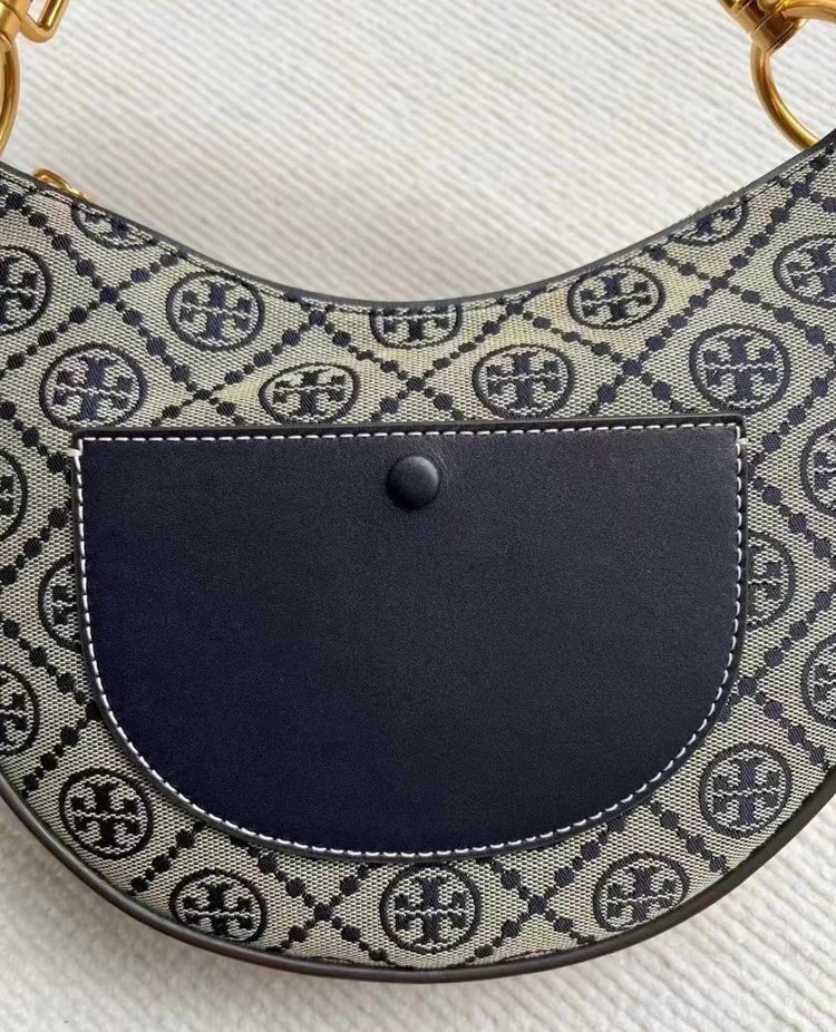 Tory Burch Miller Saddle Bag Beige Brown Monogram Crossbody Bag - 17