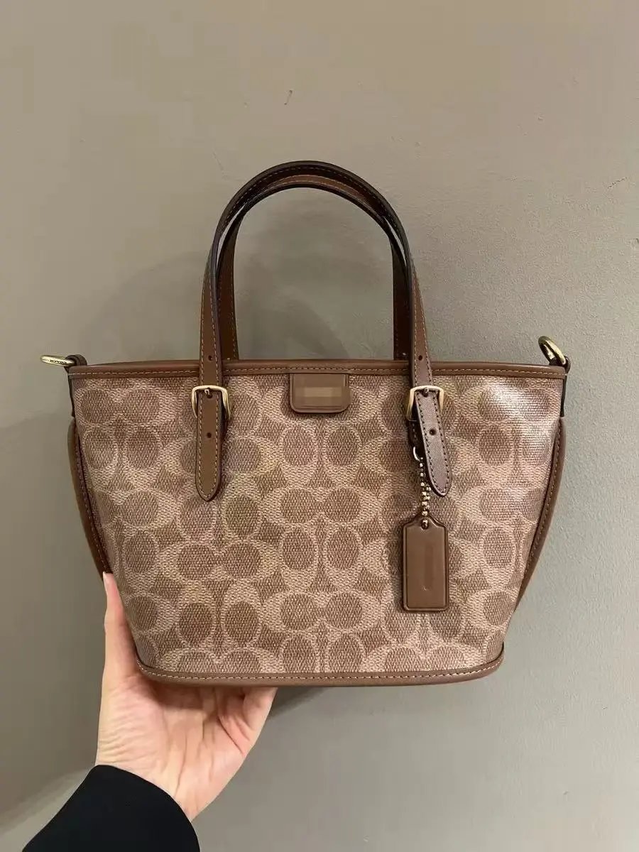 Coach Mini City Tote Black Leather Handbag - 5