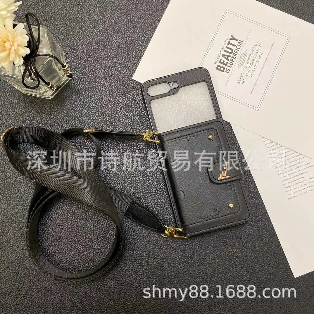 Orange Leather Phone Wallet Case with Detachable Strap Phone-Case - 6