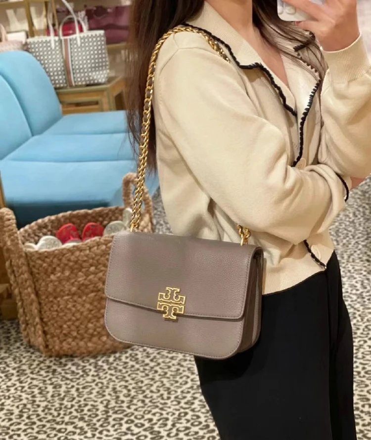 Tory Burch Miller Chain Bag Camel Leather Shoulder Bag - 5
