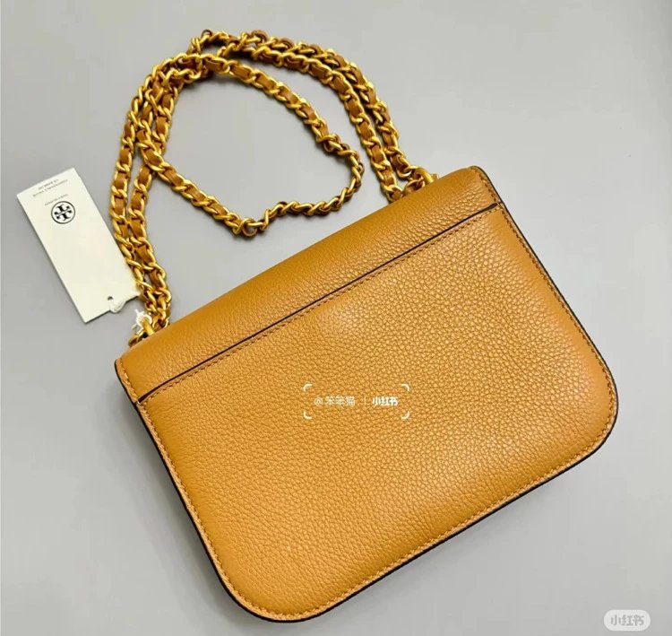 Tory Burch Miller Chain Bag Camel Leather Shoulder Bag - 12