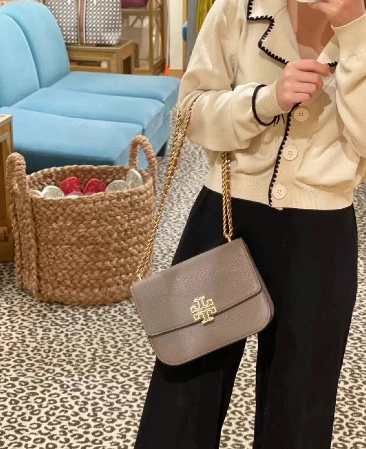 Tory Burch Miller Chain Bag Camel Leather Shoulder Bag - 6