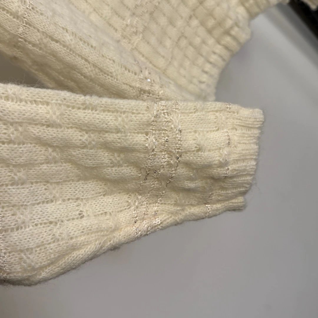 LCNE Ribbed Knit Sweater Beige Sweater - 10