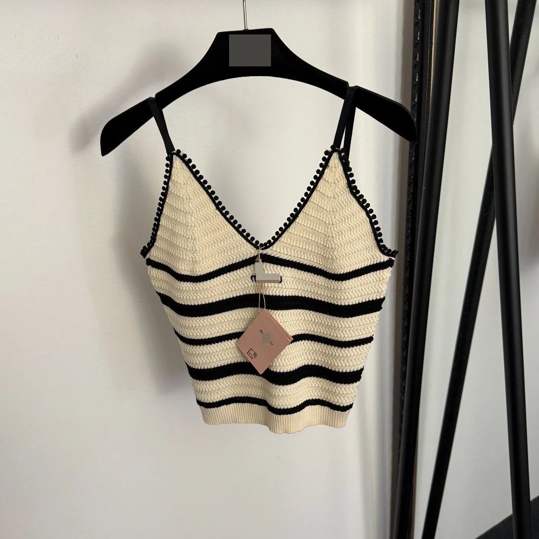 Striped Knit Mini Skirt in Black and Beige - 10