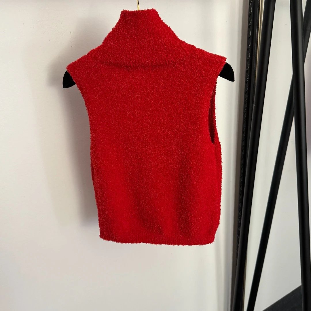 Chanel Sleeveless Turtleneck Vest in Navy - 5