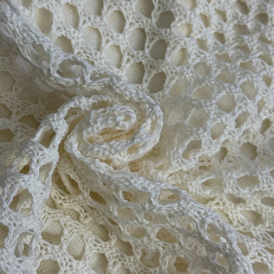 Chanel Crochet Knit Set Beige Sweater and Vest-Top - 10