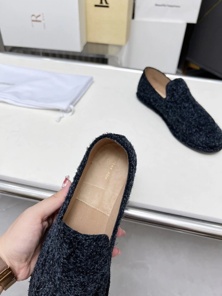 R Brand Suede Loafer Black Casual Shoes - 39