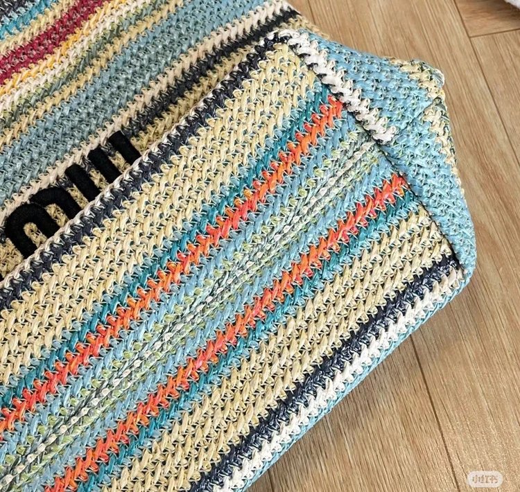Miu Miu Striped Crochet Tote Bag Multicolor - 16
