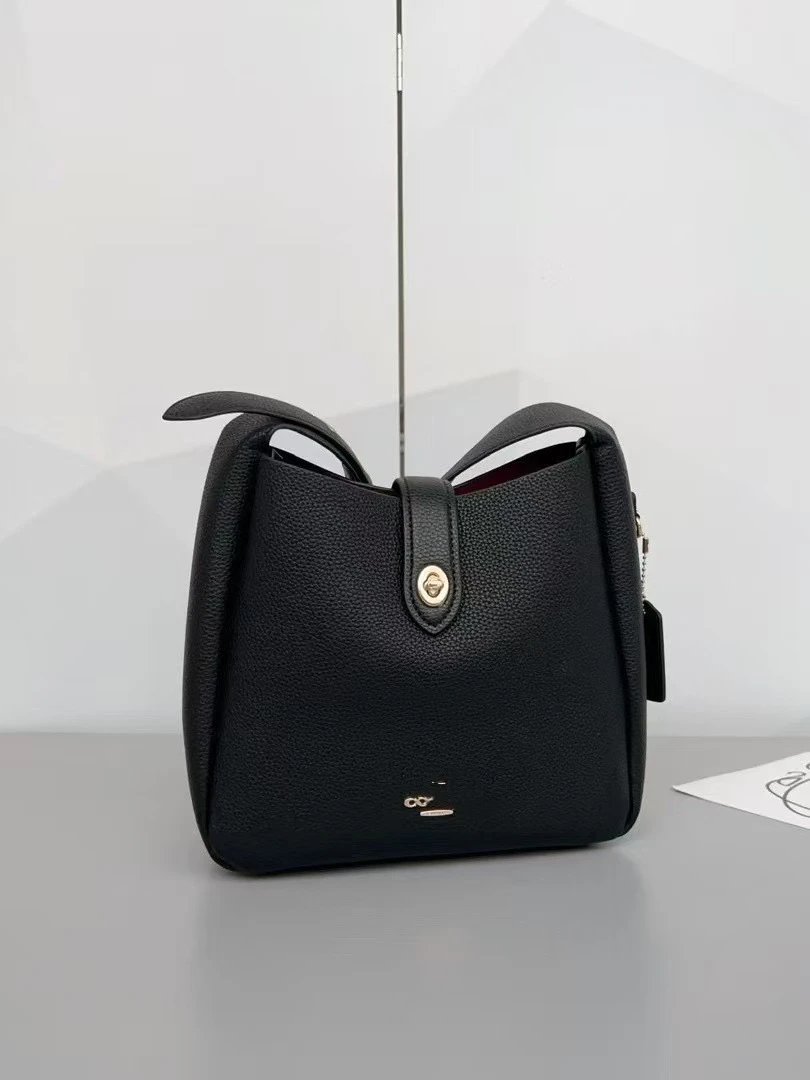 Coach Mini Turner Bucket Bag Brown Pebbled Leather Handbag - 3
