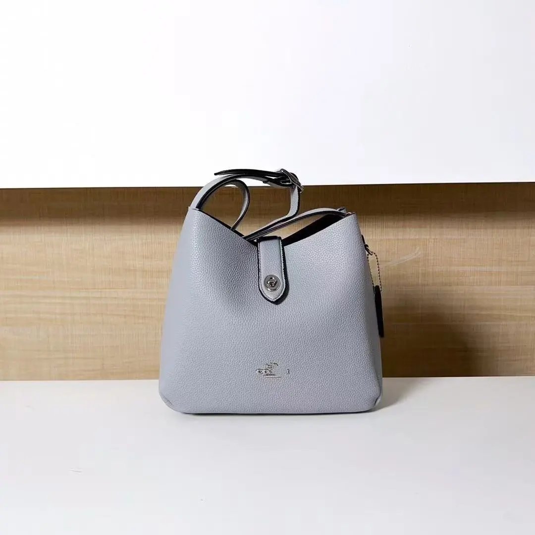 Coach Mini Turner Bucket Bag Brown Pebbled Leather Handbag - 4
