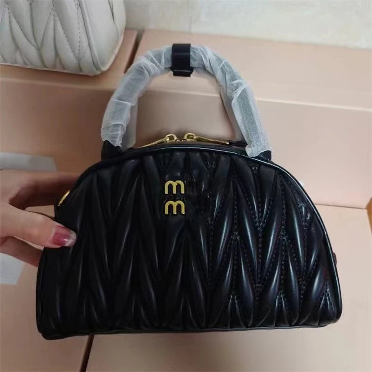 Miu Miu Arcadie Black Matelassé Leather Handbag - 5