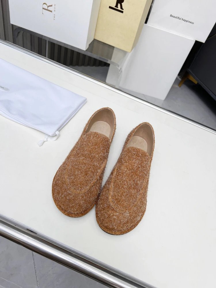 R Brand Suede Loafer Black Casual Shoes - 48