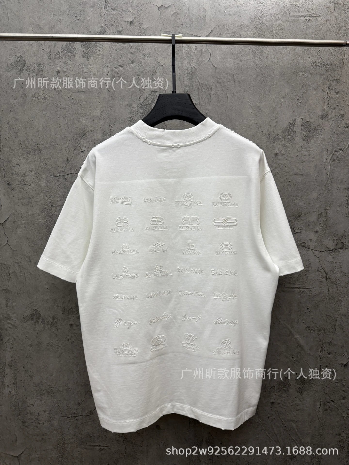 Balenciaga Embroidered Logo Oversized T-Shirt White - 8