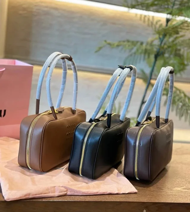 Miu Handbags Bowling handbag with top handles and zip closure product detail image 2