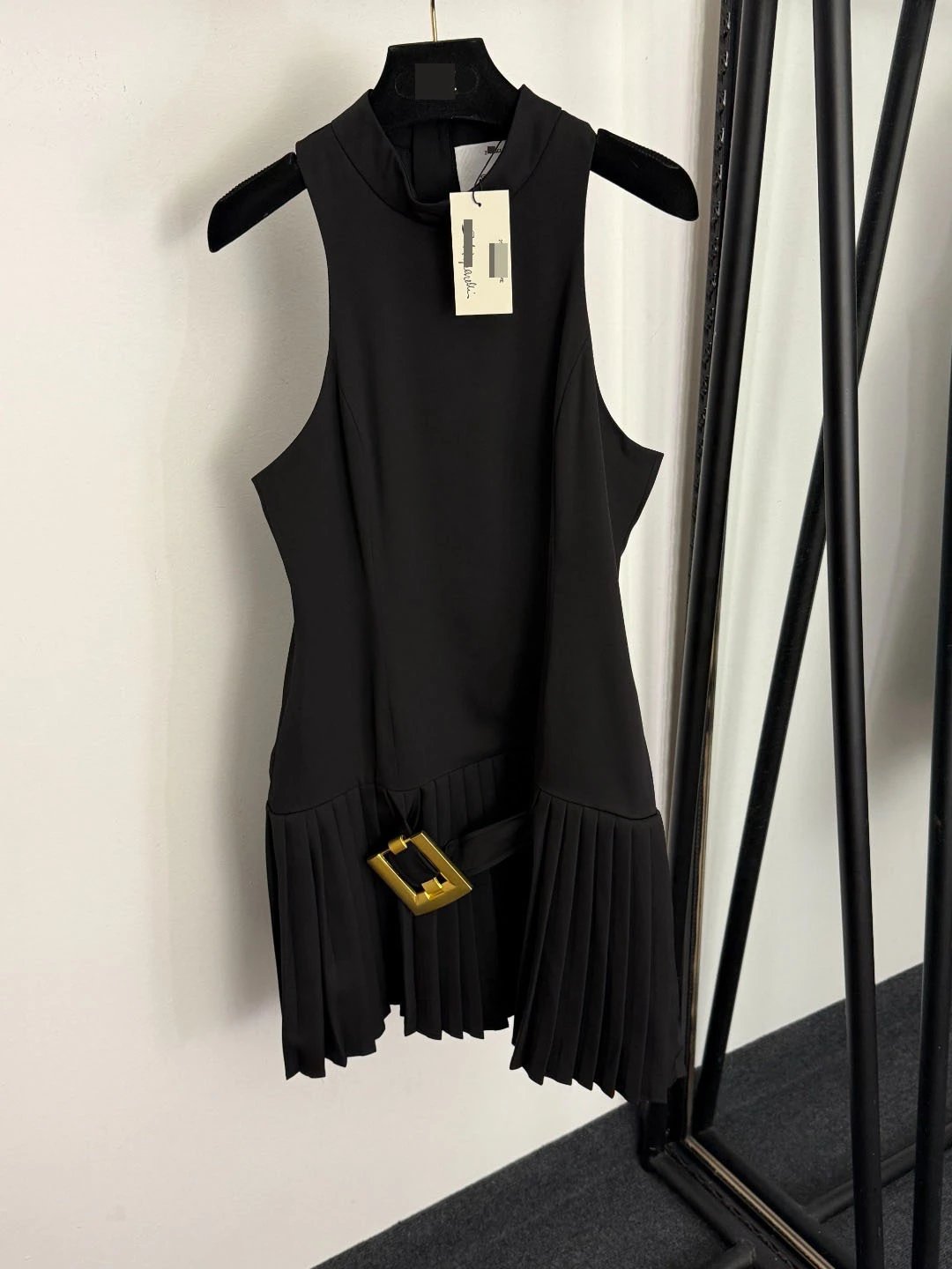 Saint Tears Pleated Hem Sleeveless Dress Black - 6