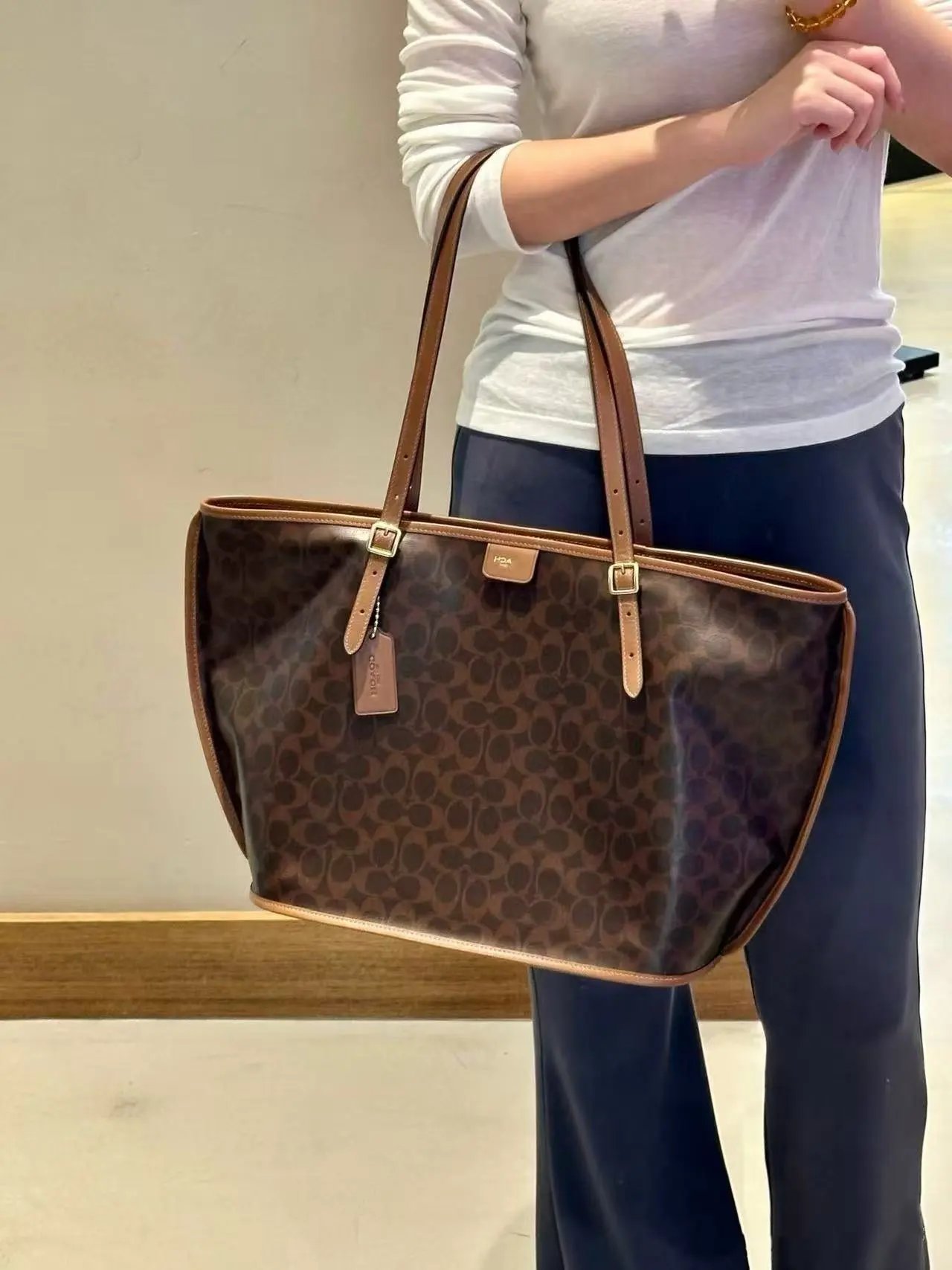 Coach City Tote Brown Signature Canvas Tote Bag - 2