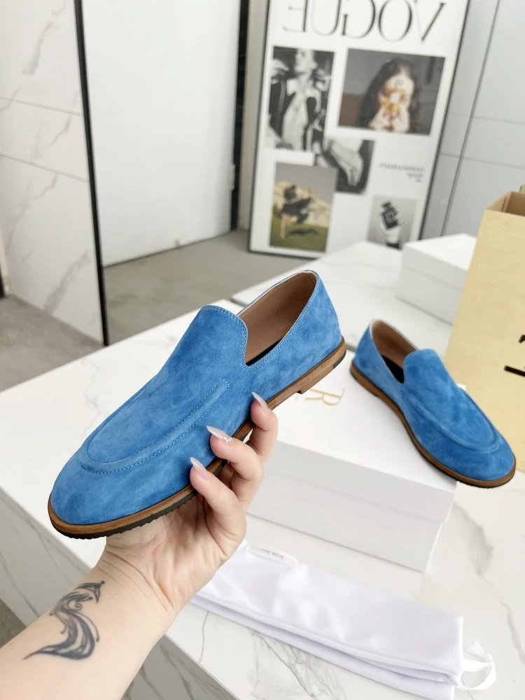 R Brand Suede Loafer Black Casual Shoes - 29