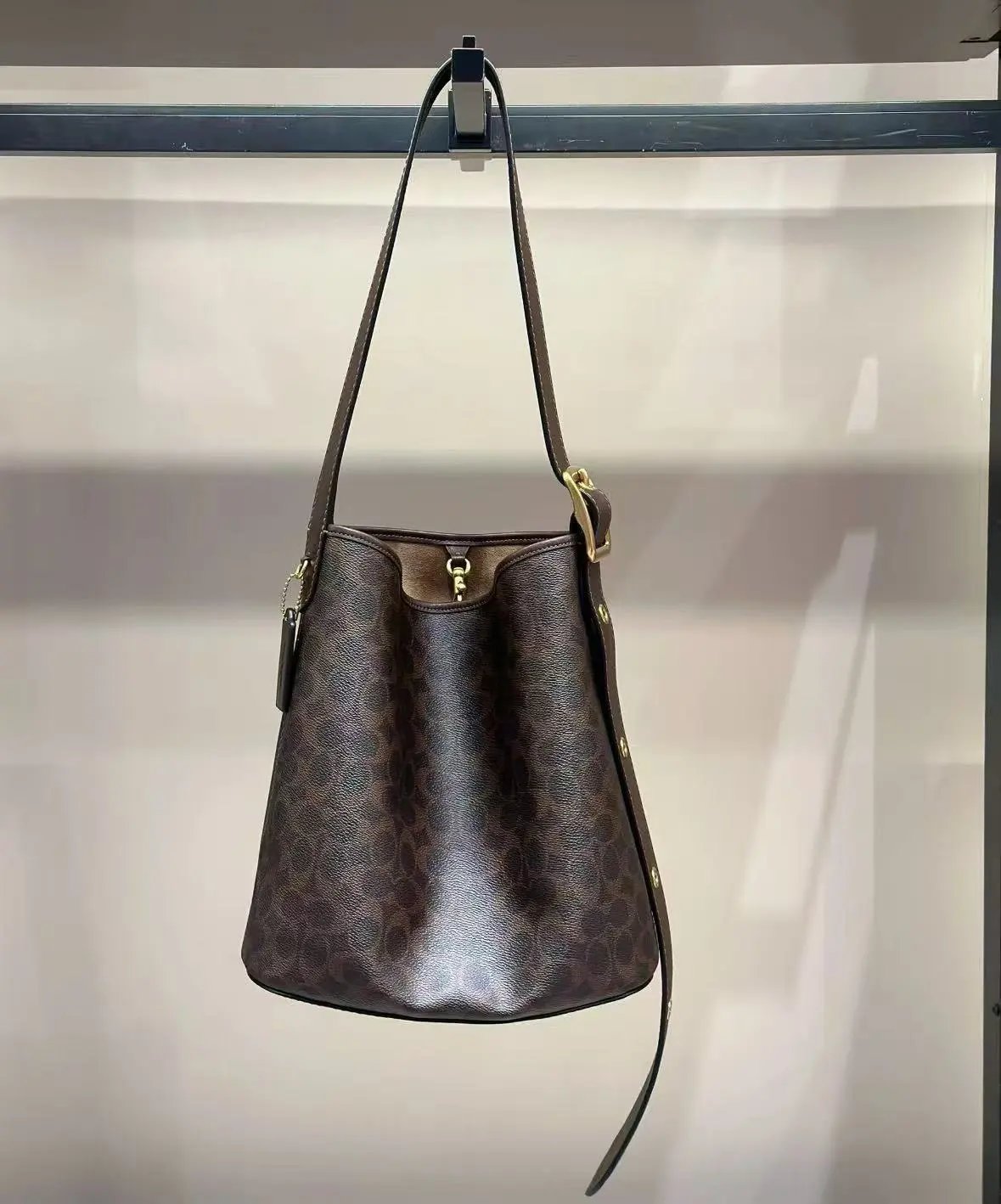 Coach Signature Canvas Bucket Bag Beige - 3