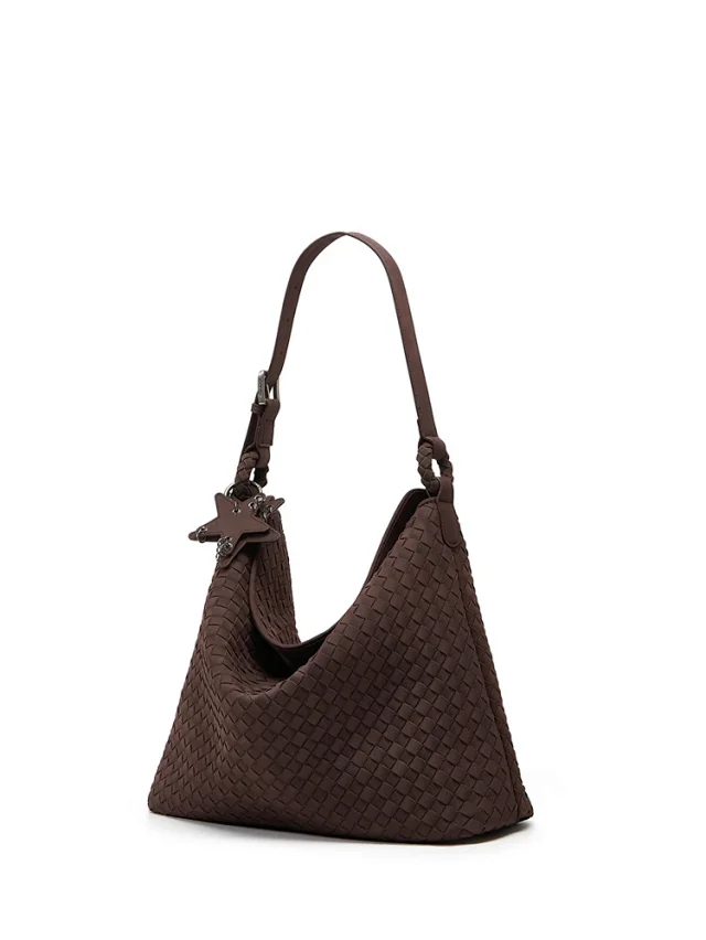 Unbranded Shoulder Bags Woven Hobo Bag with Braided Strap and Star Charm product detail image 5