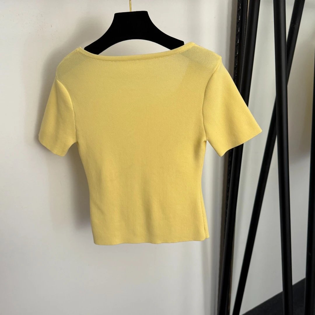 Maison Margiela Tabi Dot-Embellished Ribbed Knit Crop Top White - 5
